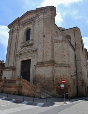 Vasto, Abruzzo, Italy  May 29, 2024: 18th century church of Maria Santissima del Carmine in via Vescovado clipart