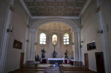 Vasto, Abruzzo, İtalya 29 Mayıs 2024: Via Adriatica 'daki Madonna delle Grazie 16. yüzyıl kilisesinin içi