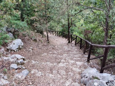 Morigerati, Campania, İtalya - 20 Eylül 2023: WWWF Grotte del Bussento in the Cilento, Vallo di Diano and Alburni National Park, 1998 'den beri UNESCO' nun miras alanı