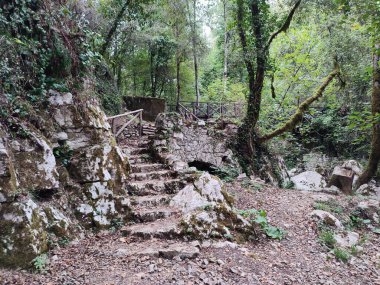 Morigerati, Campania, İtalya - 20 Eylül 2023: WWWF Grotte del Bussento in the Cilento, Vallo di Diano and Alburni National Park, 1998 'den beri UNESCO' nun miras alanı