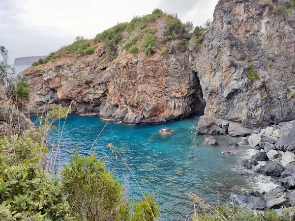 Stock image San Nicola Arcella, Cosenza, Calabria, Italy  September 23, 2023: Panoramic view from the path leading to the Arcomagno beach