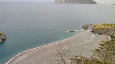 San Nicola Arcella, Cosenza, Calabria, İtalya 23 Eylül 2023: Kıyı şeridinden sahil manzarası