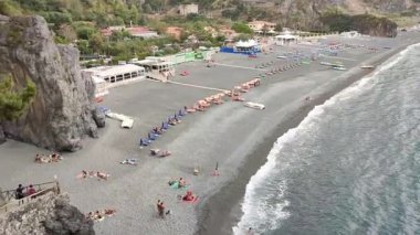 San Nicola Arcella, Cosenza, Calabria, İtalya 23 Eylül 2023: Arcomagno plajına giden yoldan panoramik manzara