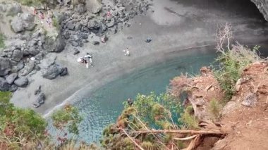 San Nicola Arcella, Cosenza, Calabria, İtalya 23 Eylül 2023: Arcomagno plajına giden yoldan panoramik manzara