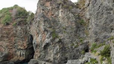 San Nicola Arcella, Cosenza, Calabria, İtalya 23 Eylül 2023: Arcomagno plajına giden yoldan panoramik manzara