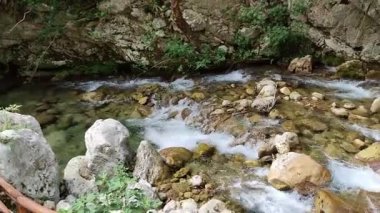 Casaletto Spartano, Campania, İtalya - 20 Eylül 2023: Oasis Cascate dei Capelli di Venere in the Cilento, Vallo di Diano and Alburni National Park, 1998 'den beri UNESCO miras alanı