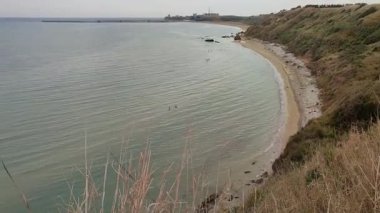 Vasto, Abruzzo, İtalya 5 Eylül 2024: Punta Aderci 'deki Costa dei Trabocchi' nin Esnemesi