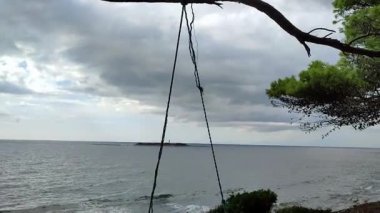 Castellabate, Salerno, Campania, İtalya 18 Eylül 2024: Punta Licosa ve Ogliastro Marina kıyıları boyunca çam ormanı