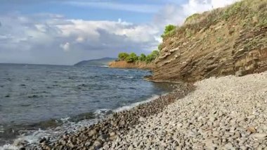 Castellabate, Salerno, Campania, İtalya 18 Eylül 2024: Punta Licosa ile San Marco di Castellabate arasındaki kıyı şeridi