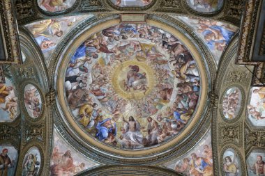 Salerno, Campania, Italy  November 26, 2024: Interior of the Church of San Giorgio, the most beautiful baroque church in Salerno, built in 1674 on a previous Lombard church clipart