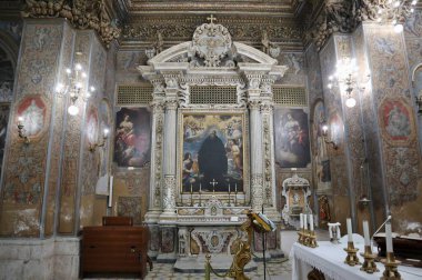 Salerno, Campania, Italy  November 26, 2024: Interior of the Church of San Giorgio, the most beautiful baroque church in Salerno, built in 1674 on a previous Lombard church clipart