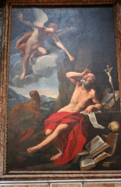 Napoli, Campania, İtalya 12 Kasım 2024: 17. yüzyıl Girolamini Kilisesi veya Via dei Tribunali boyunca San Filippo Neri Kilisesi