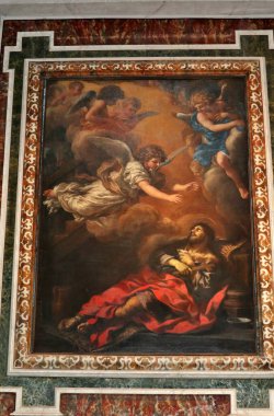 Napoli, Campania, İtalya 12 Kasım 2024: 17. yüzyıl Girolamini Kilisesi veya Via dei Tribunali boyunca San Filippo Neri Kilisesi