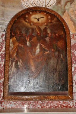 Salerno, Campania, Italy  November 26, 2024: Interior of the crypt of the cathedral, built in the 11th century, which houses the relics of St. Matthew clipart