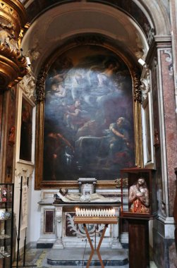 Naples, Campania, Italy - December 31, 2024: Interior of the 17th century church dedicated to Santa Maria Egiziaca founded in the 14th century by the Aragonese in Corso Umberto I clipart