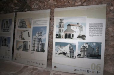 Pontone, Campania, Italy  January 13, 2025: Ruins of the deconsecrated church of SantEustachio built in the 12th century on Monte Aureo which dominates the stretch of the Amalfi Coast between Atrani and Amalfi clipart