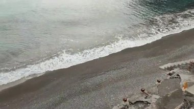 Ravello, Campania, İtalya 13 Ocak 2025: Castiglione Sahili veya Atrani köyüne komşu Lido di Ravello