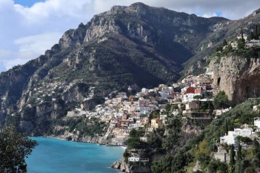 Positano, Campania, Italy  January 20, 2025: Winter glimpse of one of the most beautiful and renowned villages of the Amalfi Coast clipart