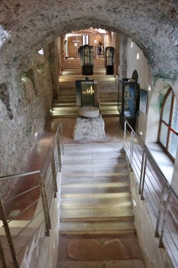 Salerno, Campania, Italy  February 8, 2025: Interior of the Lombard castle built in the 8th century by Arechi II on the pre-existing Byzantine fortification on Mount Bonadies which dominates the city and the Gulf of Salerno clipart