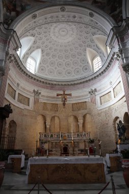 Naples, Campania, Italy  January 30, 2025: Interior of the Basilica of San Giovanni Maggiore of paleo-Christian foundation, restored after the earthquake of 1870 in its current form clipart