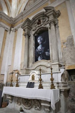 Naples, Campania, Italy  January 30, 2025: Interior of the 15th-century Pappacoda Chapel adjacent to the Basilica of San Giovanni Maggiore clipart