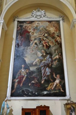 Napoli, Campania, İtalya 14 Şubat 2025: San Giorgio Maggiore Bazilikası 5. yüzyılda kuruldu ve 17. yüzyılda Cosimo Fanzago tarafından yenilendi.