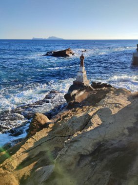 Naples, Campania, Italy  November 23, 2024: Free beach of Posillipo in the Marine Protected Area of the Underwater Park of Gaiola clipart