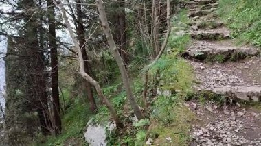 Pontone, Campania, İtalya 17 Mart 2025: Küçük köyün merkezinden Torre dello Ziro 'ya, Scalella Kalesi' nin ortaçağ kalıntılarına ve Monte Aureo 'nun bakış açısına giden yol