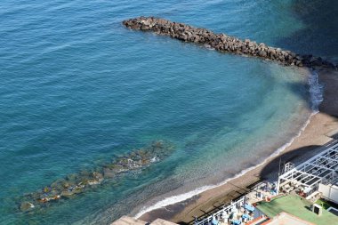 Meta di Sorrento, Campania, İtalya 12 Nisan 2025: Liman Koyu 'ndaki Alimuri Sahili