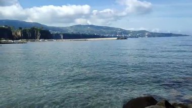 Meta di Sorrento, Campania, İtalya 12 Nisan 2025: Liman Koyu 'ndaki Alimuri Sahili