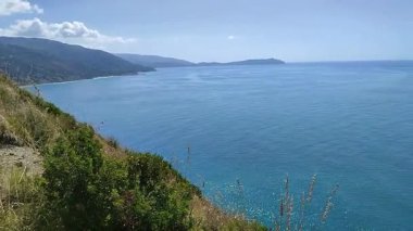 Marina di Ascea, Campania, Italy  September 13, 2025: Hike to the Lovers' Path, a nature trail of about 2 km with many steps that goes from the beach parking lot up to the Telegraph Tower, offering fantastic panoramic views of the coast.
