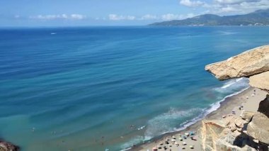 Marina di Ascea, Campania, Italy  September 13, 2025: Hike to the Lovers' Path, a nature trail of about 2 km with many steps that goes from the beach parking lot up to the Telegraph Tower, offering fantastic panoramic views of the coast.