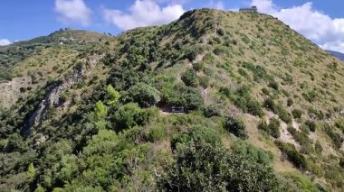 Marina di Ascea, Campania, Italy  September 13, 2025: Hike to the Lovers' Path, a nature trail of about 2 km with many steps that goes from the beach parking lot up to the Telegraph Tower, offering fantastic panoramic views of the coast.