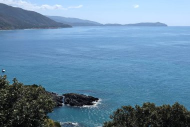 Marina di Ascea, Campania, Italy  September 13, 2025: Hike to the Lovers' Path, a nature trail of about 2 km with many steps that goes from the beach parking lot up to the Telegraph Tower, offering fantastic panoramic views of the coast.
