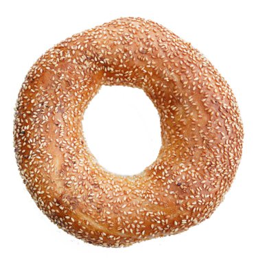 simit - beyaz arkaplanda susamlı simit