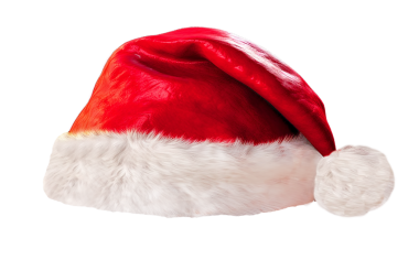 Noel Baba şapkası temiz bir arkaplanda izole edilmiş.