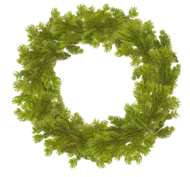 Temiz arkaplanda noel çelengi süslemesi