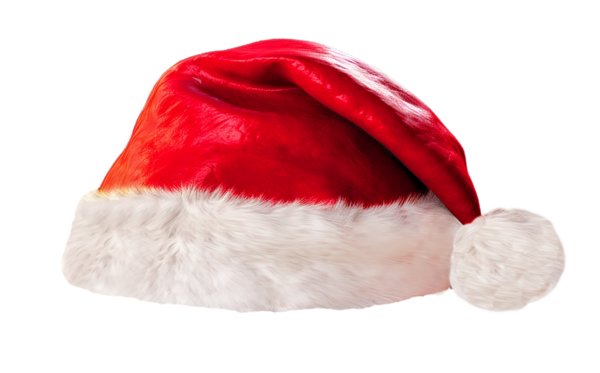 Noel Baba şapkası temiz bir arkaplanda izole edilmiş.