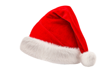 Noel Baba şapkası temiz bir arkaplanda izole edilmiş.