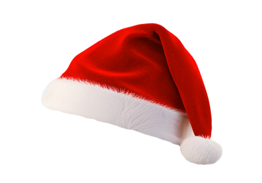 Noel Baba şapkası temiz bir arkaplanda izole edilmiş.