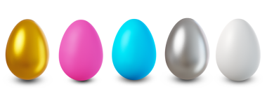 Paskalya - Paskalya yumurtaları izole saydam arkaplanda