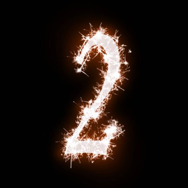 Siyah arkaplanda parlayan yangın sayısı