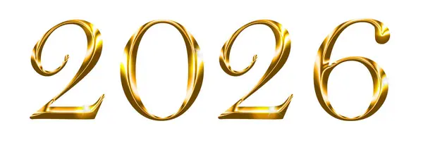 Beyaz arkaplanda 2026 altın doku