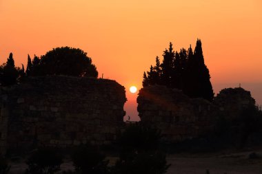 Türkiye 'den Hierapolis Pamukkale Günbatımı