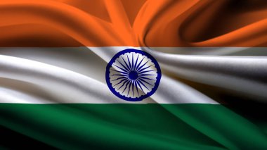 Dalgalı arka planda Hindistan ulusal bayrağı