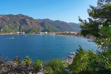Marmaris bölgesinin manzarası, bir turizm beldesi.