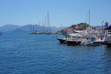 Marmaris bölgesinin manzarası, bir turizm beldesi.