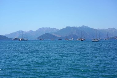 Marmaris bölgesinin manzarası, bir turizm beldesi.