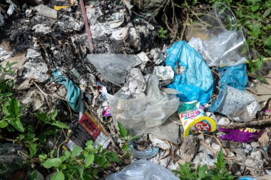 Endonezya, 29 Mart 2024 - Çevre Krizi: Doğal Yaşam Alanındaki Plastik Atık - Çöp Kirleten Yeşil Alanlar