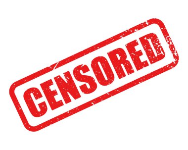 Sansürlenmiş pul grunge izole edildi